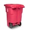Toter 96 Gal. Red Hazardous Waste Trash Can with Wheels and Lid Lock RMN96 - alternate 6